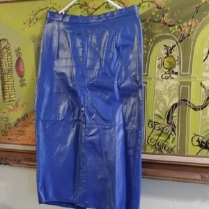 Blue Leather Skirt